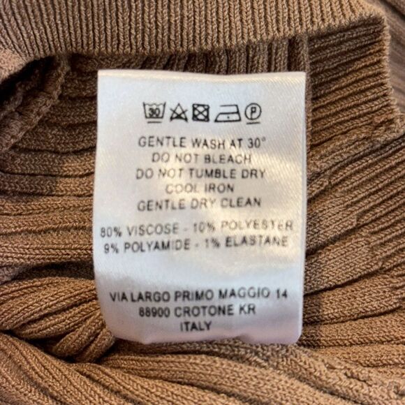 NWT Andrea Adamo Ribbed Knit Crop Top in Nude Medium - Picture 13 of 14